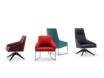 ALYA BU1520 - Upholstered armchair with 4-spoke base high-back by Andreu World - view 3